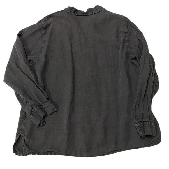Vintage SAGUARO Linen Button Down Shirt Black Size XL - Picture 2 of 6
